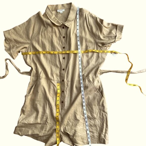 Womens XL Romper Linen Shorts Jumpsuit Classic Resort Elegant Preppy Boho Casual - Picture 13 of 15